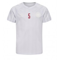 Camisa de time de futebol Dinamarca Joakim Maehle #5 Replicas 2º Equipamento Mundo 2022 Manga Curta